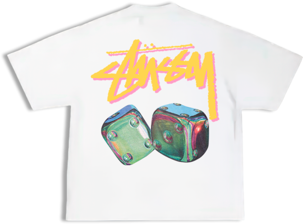 Camiseta Oversize Stüssy Dice Roll Blanca – Edición Limitada