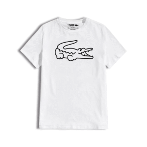 Camiseta Blanca Lacoste Cocodrilo Silueta