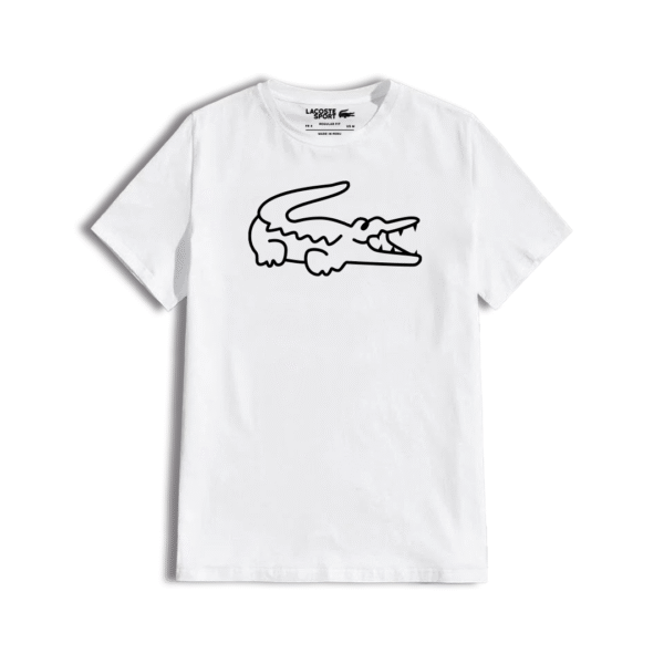 Camiseta Blanca Lacoste Cocodrilo Silueta