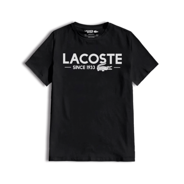Camiseta Lacoste Negra "Since 1933"