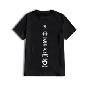 Camiseta eat-train-work