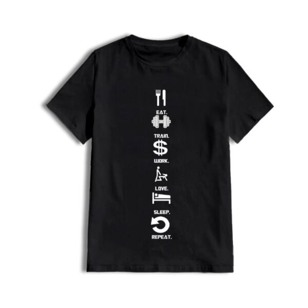 Camiseta eat-train-work