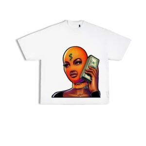 Camiseta oversize capucha naranja