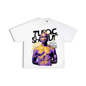 Camiseta oversize tupac blanca